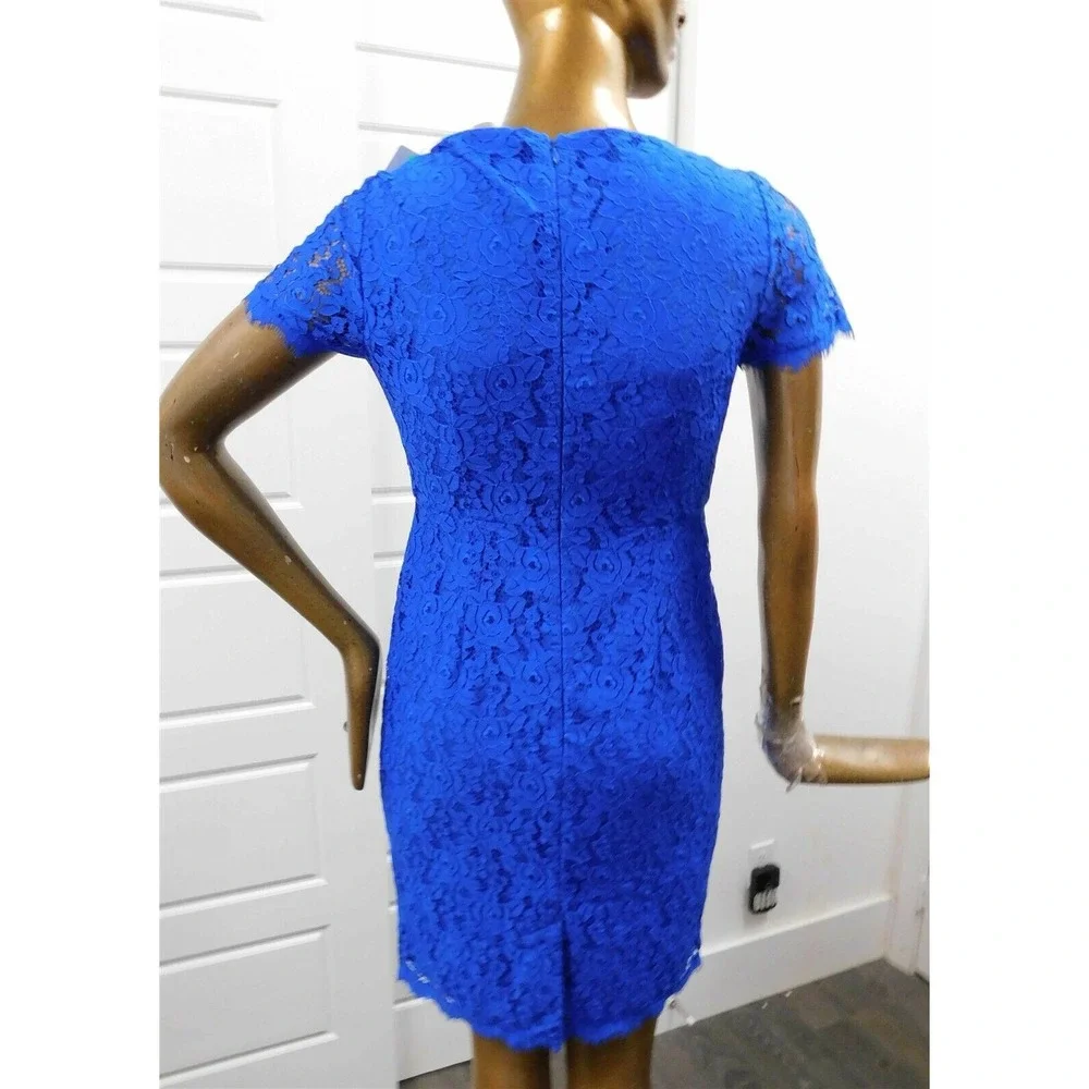 New Diane Von Furstenberg Ainsley‎ Lace Bright Blue Dress sz 6 $498